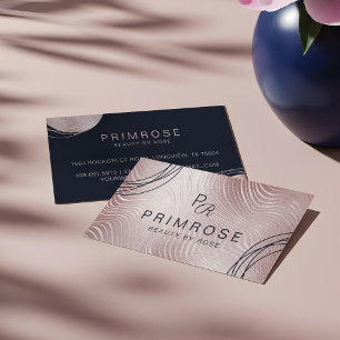 Elegant Abstract Glam Rose Gold Luxury Monogram Business Card