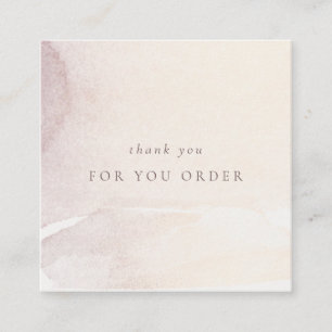 Elegant Abstract Gold Purple Logo Thank You Order Square Business Card