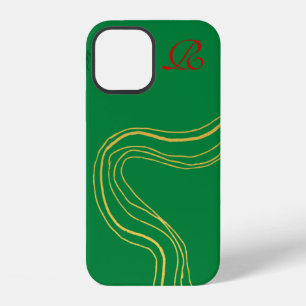 Elegant Abstract Gold Royal Green iPhone 12 Case