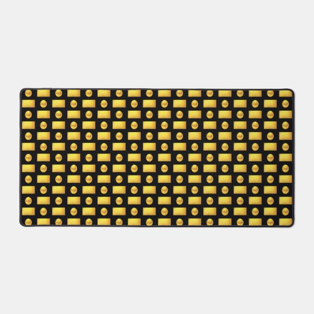Elegant Abstract Golden & Black Desk Mat (Front)
