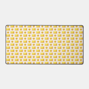 Elegant Abstract Golden & Light Beige Desk Mat