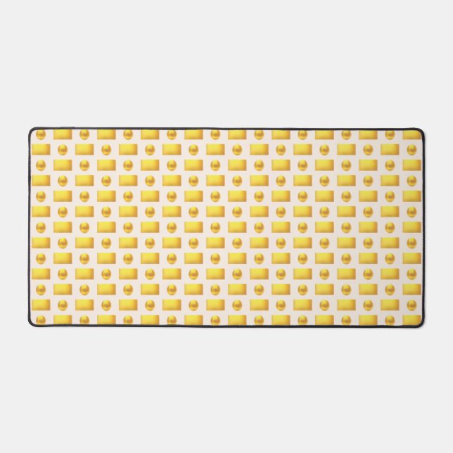 Elegant Abstract Golden & Light Beige Desk Mat (Front)