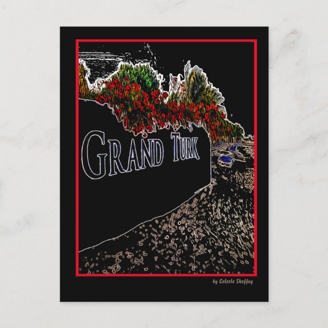 Elegant Abstract Grand Turk  Postcard (Front)