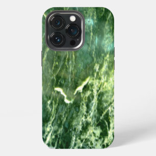 Elegant abstract green wave pattern marble design iPhone 13 pro case
