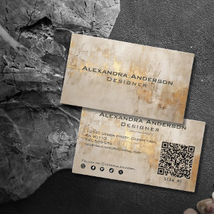 Elegant Abstract Ivory Gold Glittery Professional Business Card