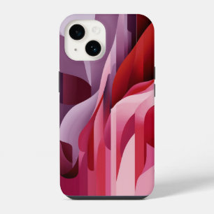 Elegant Abstract Lilac Red Pink Colours iPhone 14 Case