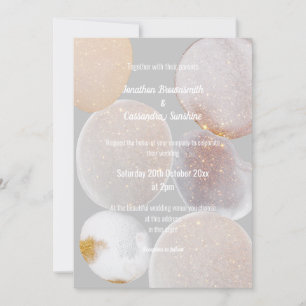 ELEGANT ABSTRACT MARBLE GREY GOLD WEDDING  INVITATION