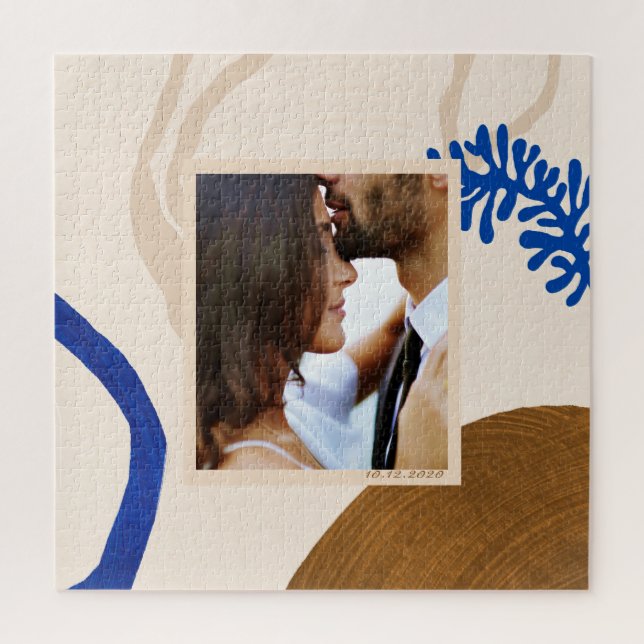 Elegant Abstract Modern Art Personalised Photo Jigsaw Puzzle (Vertical)