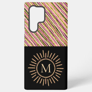 Elegant Abstract Modern Monogram Yellow Gold Samsung Galaxy Case