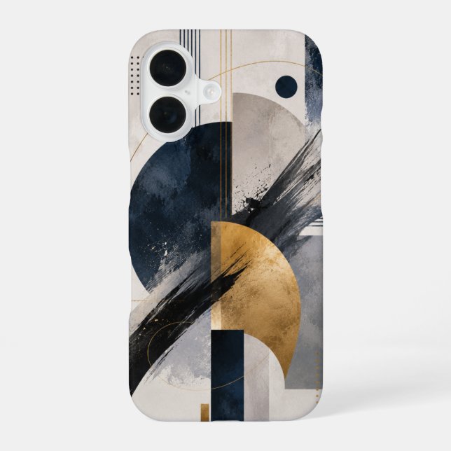 Elegant Abstract Navy Gold Phone Case (Back)