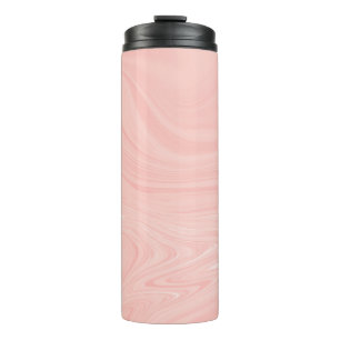 Elegant Abstract Orange Liquid Marble Artwork   Thermal Tumbler