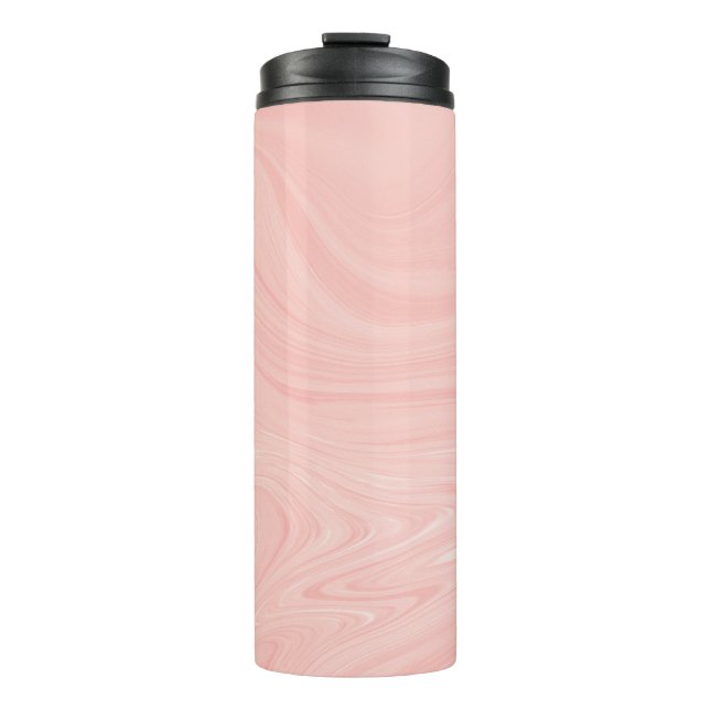 Elegant Abstract Orange Liquid Marble Artwork | Thermal Tumbler (Front)