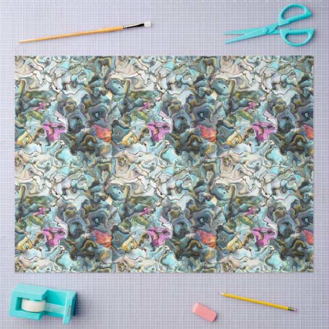 Elegant Abstract Oyster Shell Pattern Decoupage Tissue Paper (Craft)