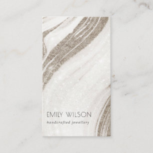 Elegant Abstract Pale Gold Marble Agate Business Card