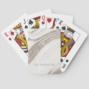 Elegant Abstract Pale Gold Marble Agate  Playing Cards