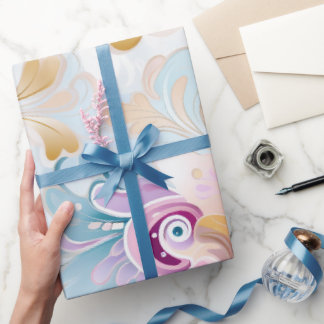 Elegant Abstract Pastel Paisley Purple Floral Wrapping Paper
