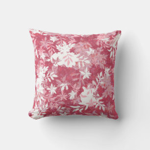Elegant Abstract Pink Burgundy Marigold Floral Cushion