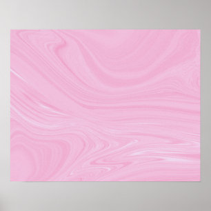 Elegant Abstract Pink Liquid Marble Artwork   Poster