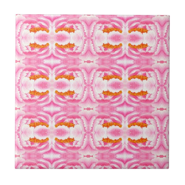 Elegant Abstract Pink Tie Dye Pattern Tile (Front)
