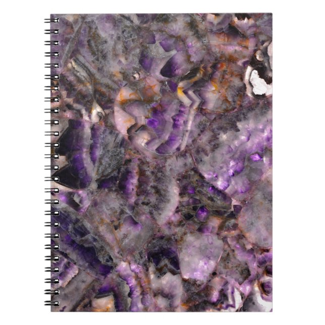 Elegant abstract purple lavender lilac marble spiral notebook (Front)