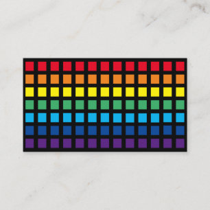 Elegant abstract rainbow squares colourful mosaic business card
