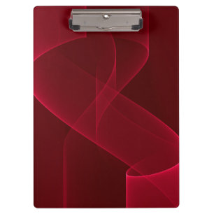 Elegant Abstract Red Ribbon Clipboard