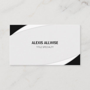 Elegant Abstract Silver Grey Black & White Business Card