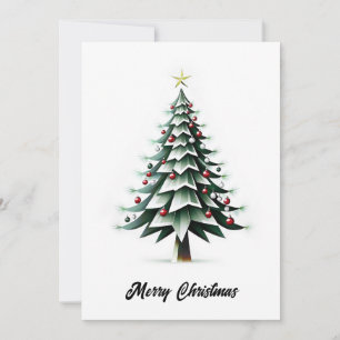 Elegant Abstract Simple Minimalist Christmas Tree  Holiday Card