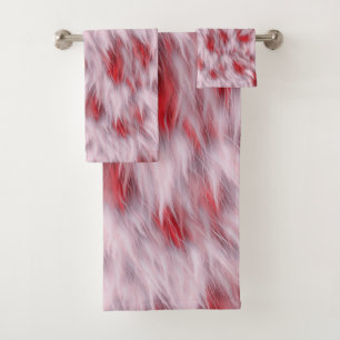 Elegant Abstract Soft Fluffy Fur Pattern Bath Towel Set