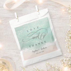 Elegant abstract sparkling ocean beach wedding favour bags