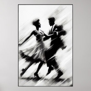 Elegant Abstract Swing Dance Poster