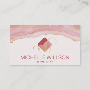 Elegant Abstract symbol and watercolor Business Card