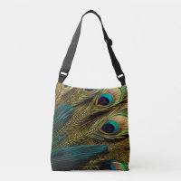 Elegant Abstract Teal Blue Gold Peacock Feathers |