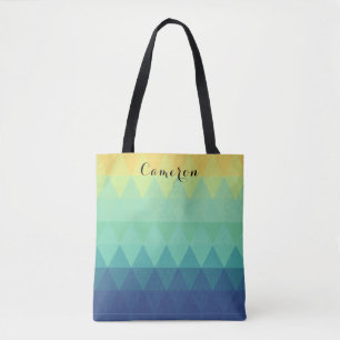 Elegant abstract triangle ombre Pattern Custom Tote Bag