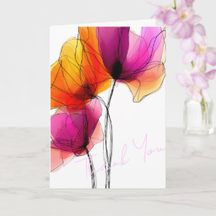 Elegant Abstract Watercolor Floral Custom Card