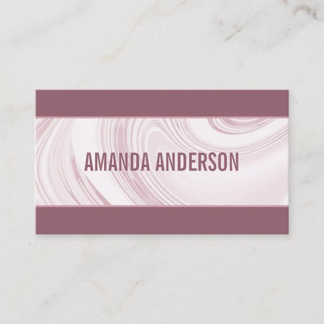 Elegant Abstract Watercolor Marble | Business Card (Front)