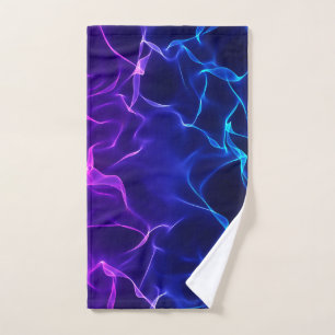 Elegant Abstract Waves -blue and purple- Hand Towel