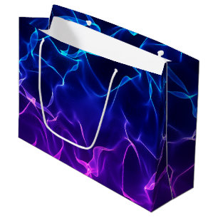 Elegant Abstract Waves -blue and purple- Large Gift Bag