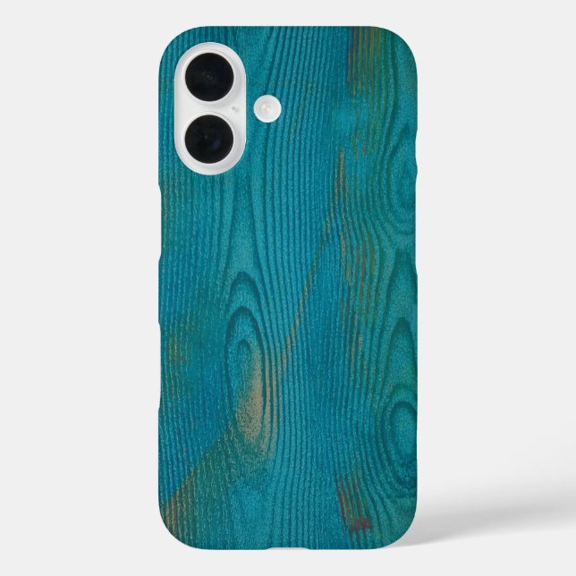 Elegant Abstract Wood grain Texture Teal blue Case-Mate iPhone Case (Back)