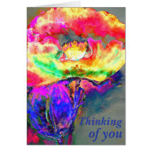 Elegant abstract yellow pink floral flower poppy