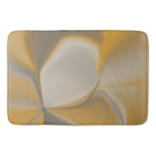 Elegant Abstract Yellow White Petal Corner Floral Bath Mat
