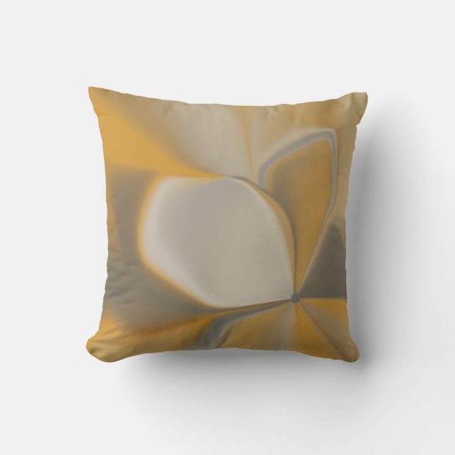Elegant Abstract Yellow White Petal Corner Floral Cushion (Front)