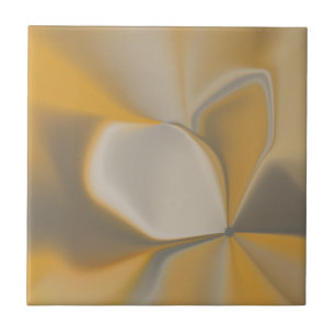 Elegant Abstract Yellow White Petal Corner Floral Tile