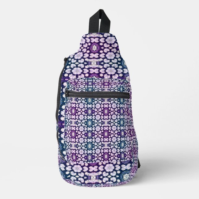 Elegant Abtstract Geometric Flowers Filter 2 Sling Bag (Front)