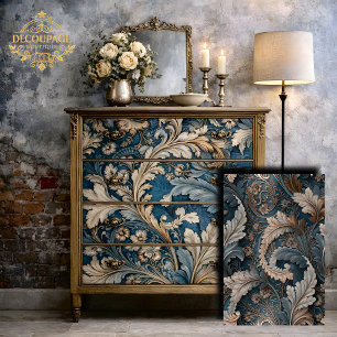 Elegant Acanthus Leaf Tea/Taupe Baroque Decoupage Tissue Paper