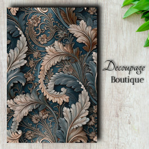 Elegant Acanthus Leaf Tea/Taupe Baroque Decoupage Tissue Paper