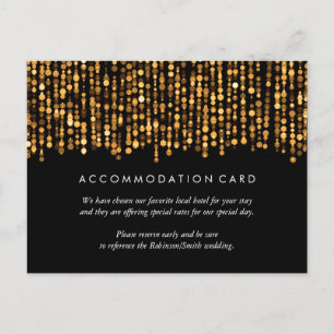 Elegant Accommodation Modern Gold Lights Postcard