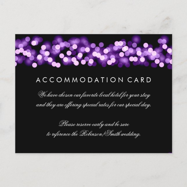 Elegant Accommodation Purple Hollywood Glam Postcard (Front)