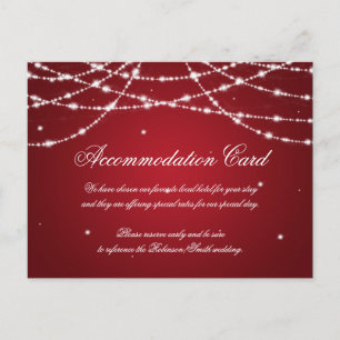 Elegant Accommodation Sparkling String Red Postcard