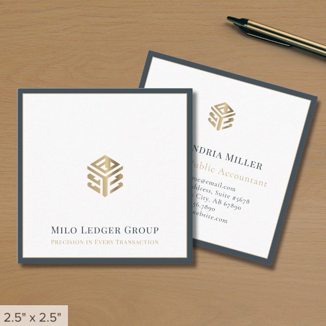 Elegant Accountant CPA Tax Consultant Square Business Card (Creator Uploaded)